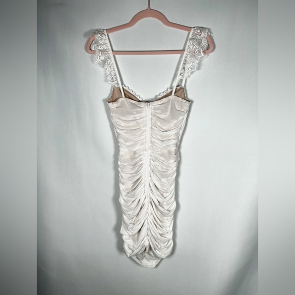 Windsor White Lace Strap Corset Mesh Mini Dress - Picture 3 of 4